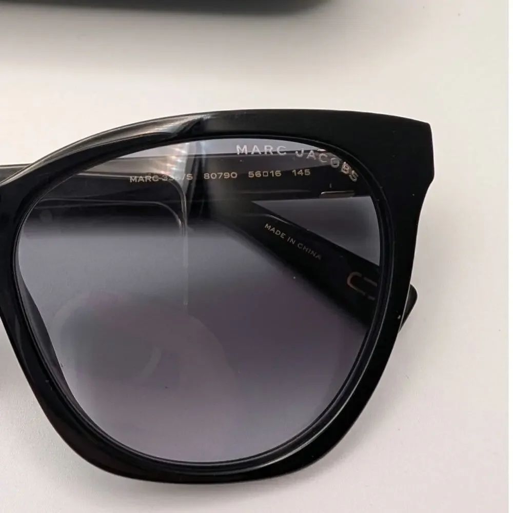 Marc Jacobs Women's Marc 336/S Cat Eye Sunglasses, Black/Gray Shaded